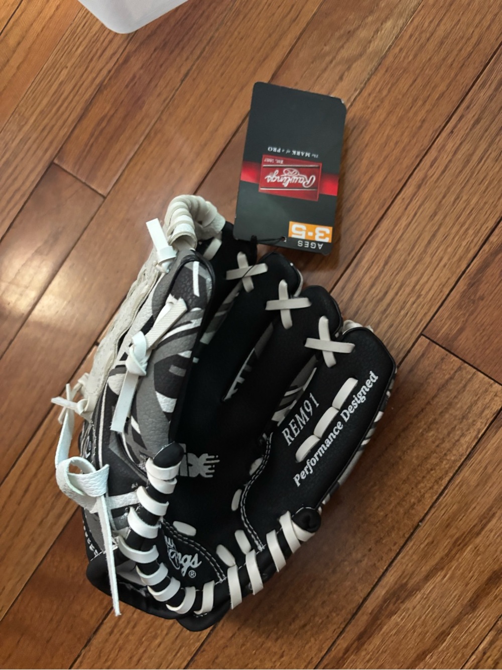 Rawlings Black and White Kids Baseball Glove